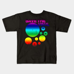 Save The Vinyl, colored Kids T-Shirt